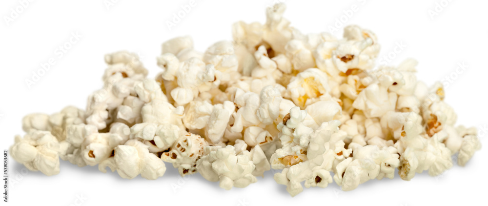 Popcorn isolated snack delicious entertainement close-up heap