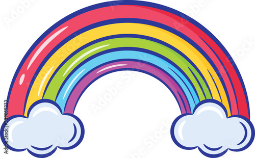 rainbow cute drawing for school flash card