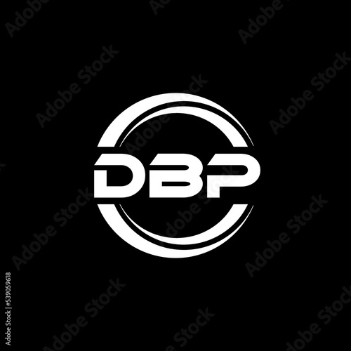 DBP letter logo design with black background in illustrator, vector logo modern alphabet font overlap style. calligraphy designs for logo, Poster, Invitation, etc. photo