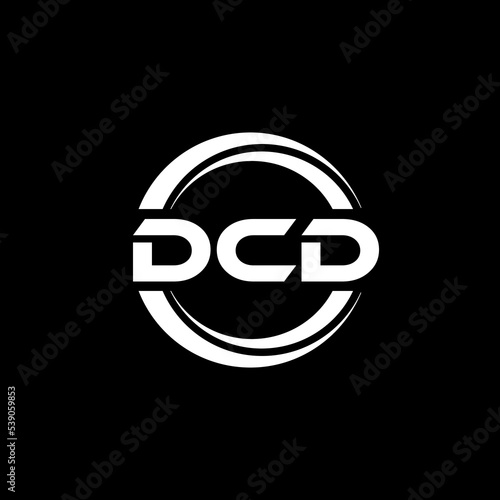 DCD letter logo design with black background in illustrator, vector logo modern alphabet font overlap style. calligraphy designs for logo, Poster, Invitation, etc. photo