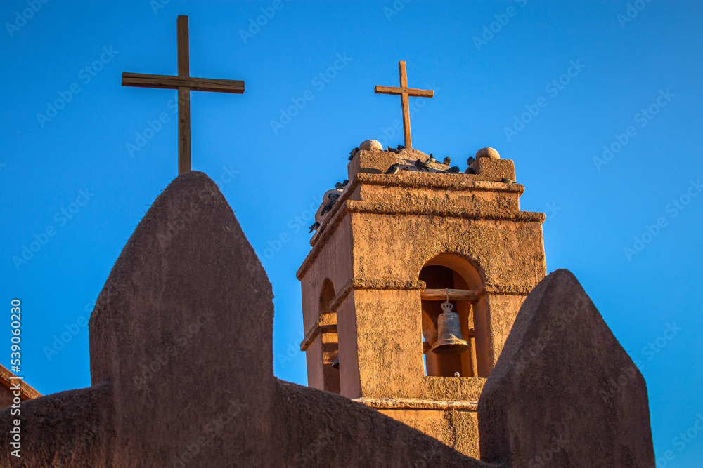 Adobe catholic Church of San Pedro de Atacama, Northern Chile Adobe catholic Church of San Pedro de Atacama, Northern Chile