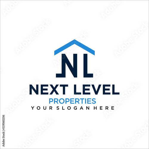 NL letter property logo vector