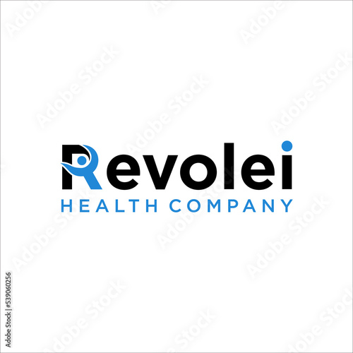 R Letter With People revoley health logo design inspiration