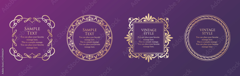 Christmas motif frame design set. Gorgeous and elegant design material Christmas motif frame design set. Gorgeous and elegant design material