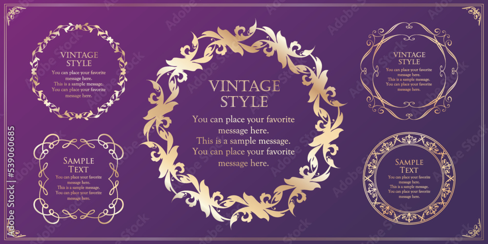 Christmas motif frame design set. Gorgeous and elegant design material Christmas motif frame design set. Gorgeous and elegant design material