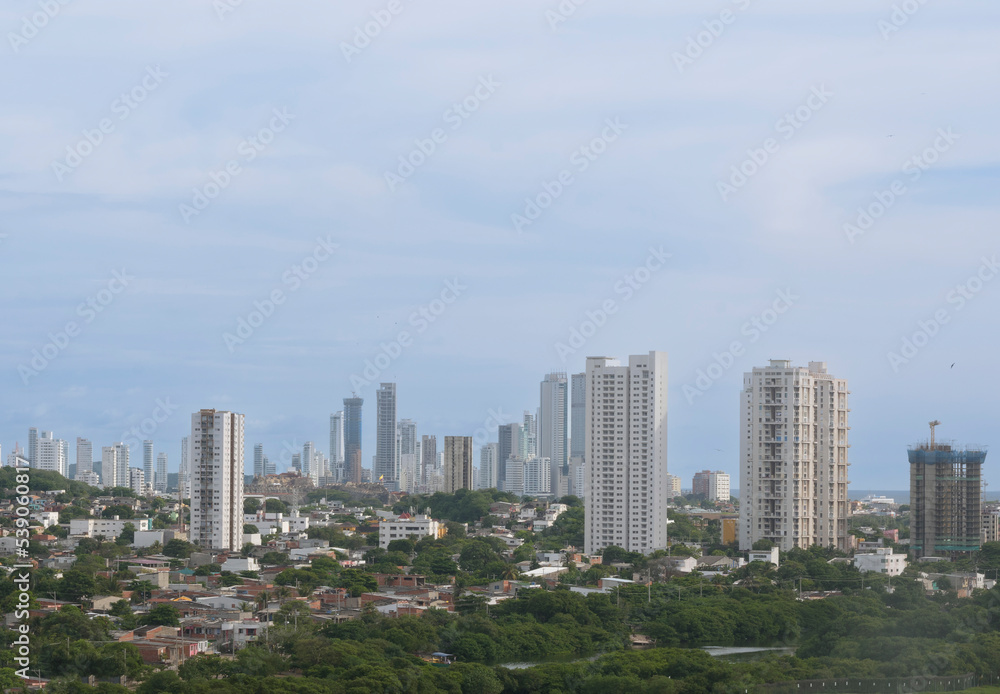 buildingscape with new construction in the entrance of the walled city cartagena de indias buildingscape with new construction in the entrance of the walled city cartagena de indias