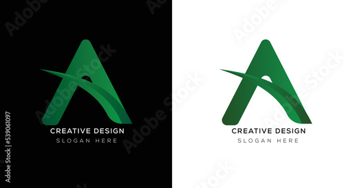 abstract letter A logo design