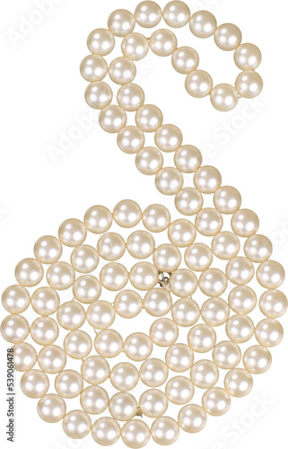 Necklace of Pearls in The Shape of Musical Notes - Isolated