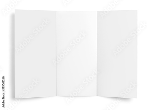 Close up of a blank folded leaflet white paper on white background © BillionPhotos.com