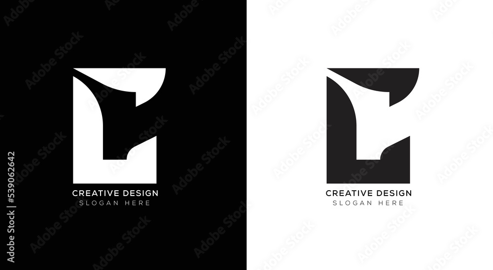 Obraz premium Branding identity corporate letter c logo template with black and white