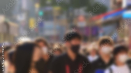 Wallpaper Mural 休日の渋谷　たくさんの人々　ぼかし Torontodigital.ca