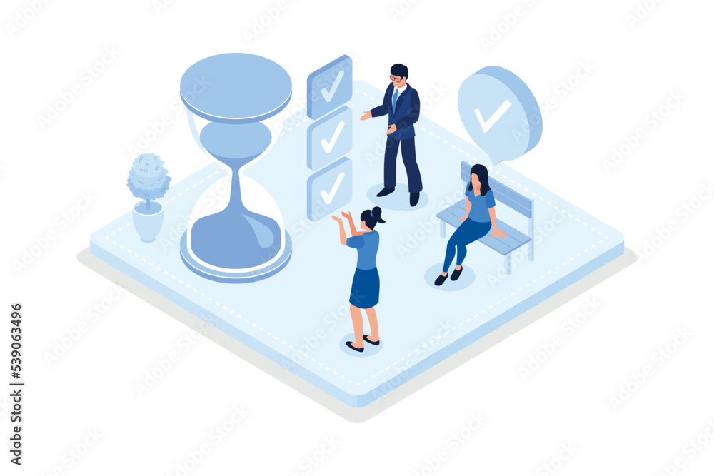 Characters planning schedule, managing to do tasks and time. Time management and schedule organization concept,isometric vector modern illustration Characters planning schedule, managing to do tasks and time. Time management and schedule organization concept,isometric vector modern illustration