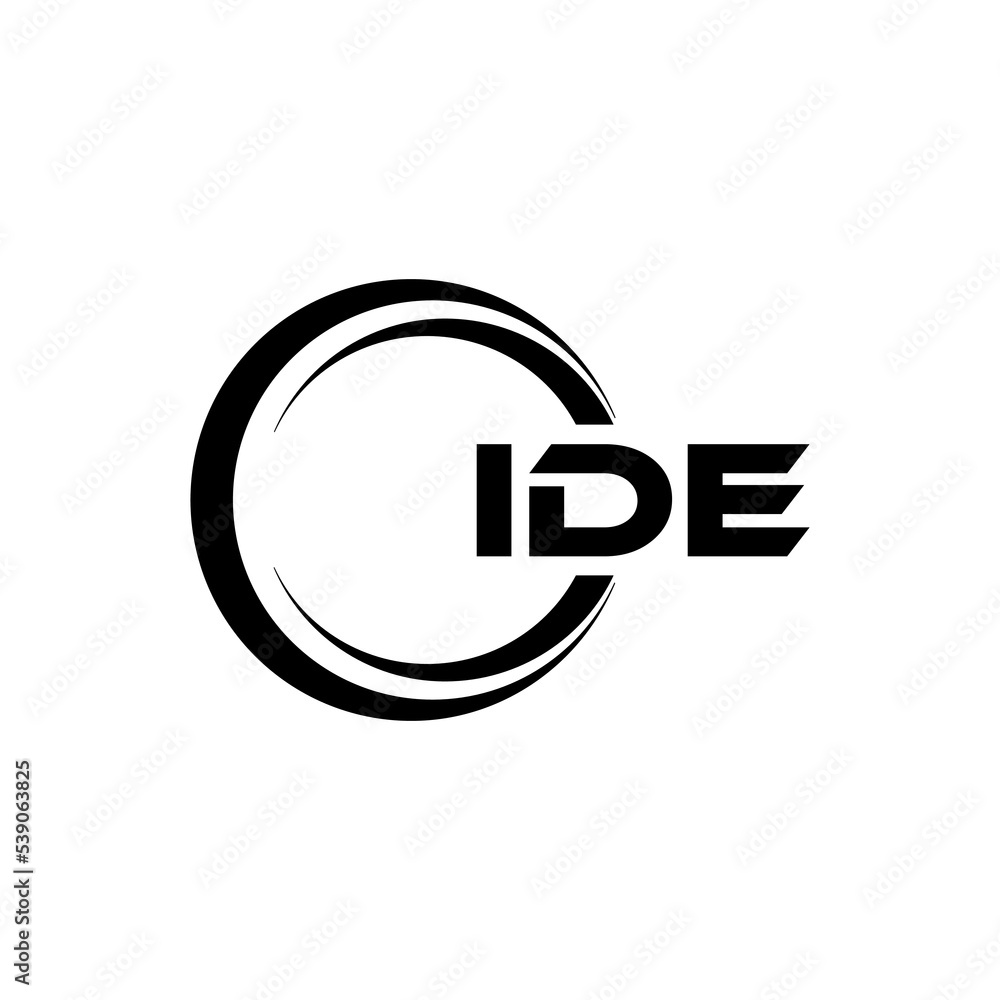IDE letter logo design with white background in illustrator, cube logo ...