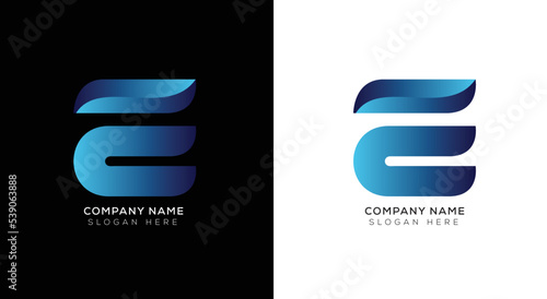 Elegant of abstract letter E logo design