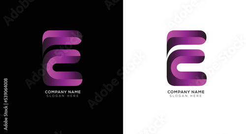 Elegant of abstract letter E logo design