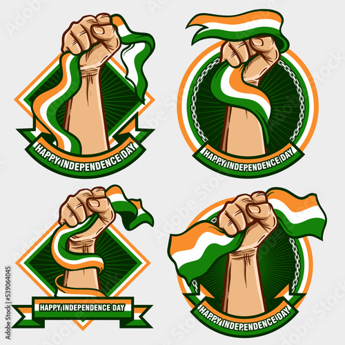 fist hands with india flag illustration
