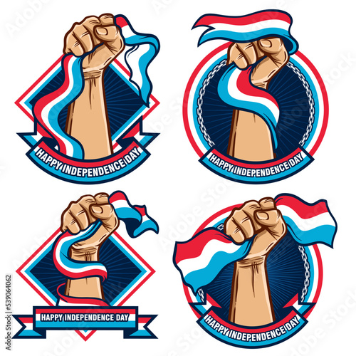 fist hands with luxembourg flag illustration