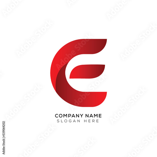 Elegant of abstract letter E logo design