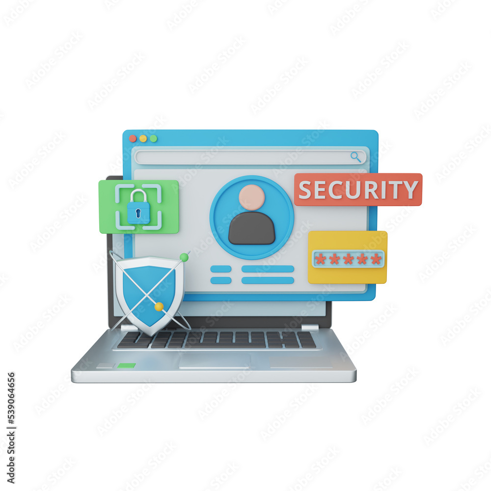 3d rendering user security isolated useful for business, economy, technology, company and finance 3d rendering user security isolated useful for business, economy, technology, company and finance