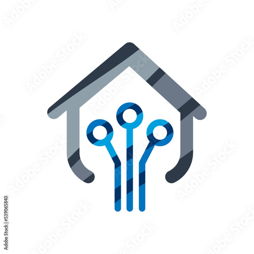 flat smart house icon