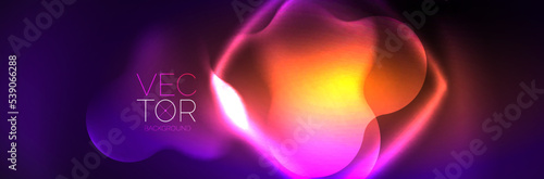 Magic neon glowing lights abstract background wallpaper design, vector illustration