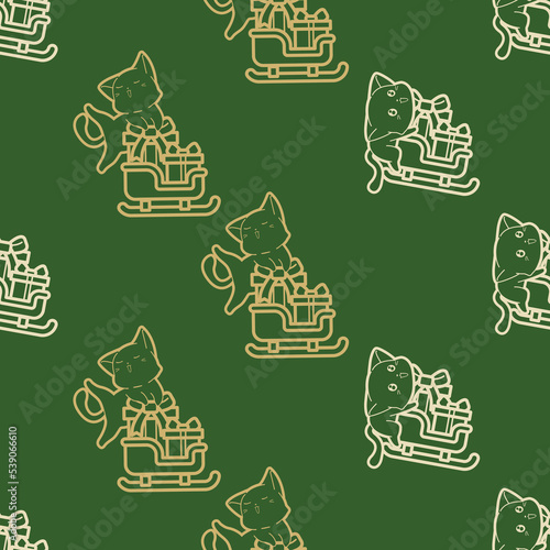 2 tone colors Christmas cartoon seamless