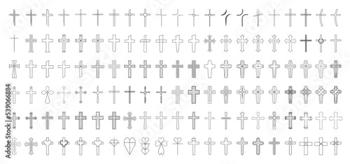 Christian Cross Vector Set Collection.