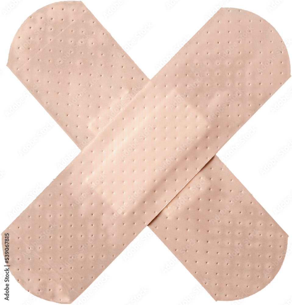 Plaster cross isolated over a white background
