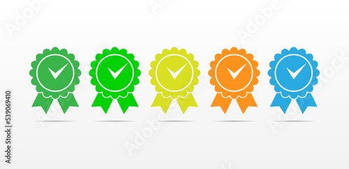 Approved or cerfied medal icon vector.symbol for web site computer  and mobile vector.