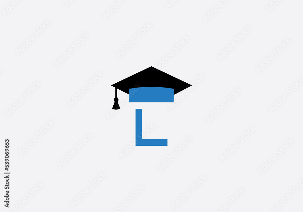 Naklejka premium Educational sign and graduation cap logo design image study cap logo and education logo design