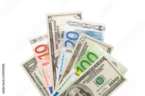 Canvas Print Currency isolated wealth close-up closeup dollar bills dollars