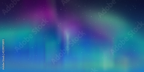 Polar lights, starry sky. Northern landscapes. Vector illustration.