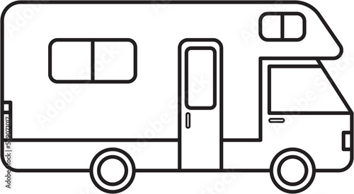 camping car outline drawing