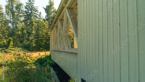 STAYTON-JORDAN COVERED BRIDGE at the Pioneer Park, Oregon photo