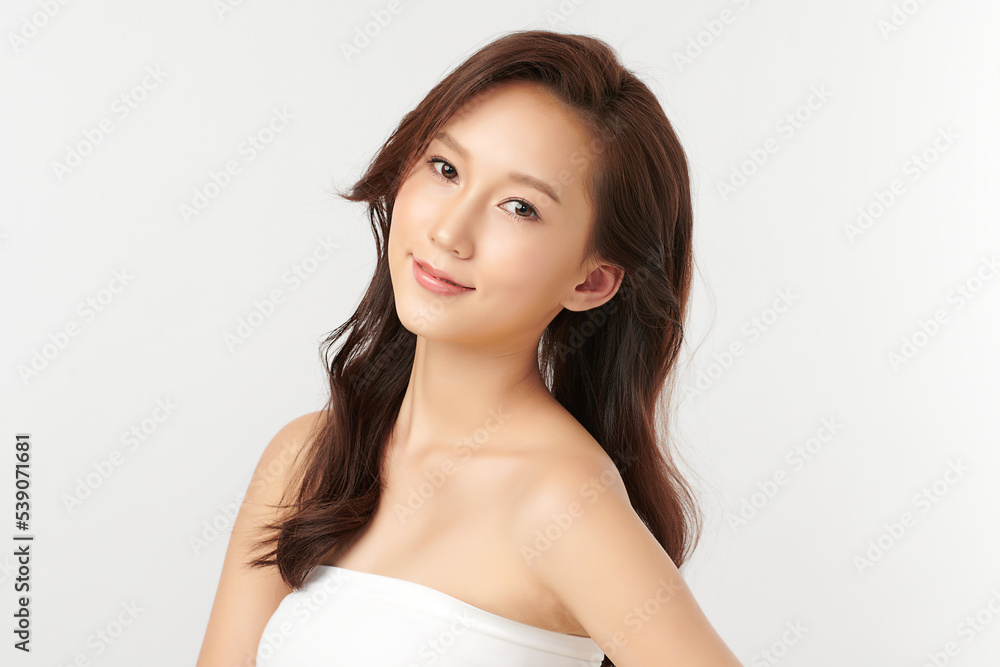 Beautiful young asian woman with clean fresh skin on white background, Face care, Facial treatment, Cosmetology, beauty and spa, Asian women portrait. Beautiful young asian woman with clean fresh skin on white background, Face care, Facial treatment, Cosmetology, beauty and spa, Asian women portrait.
