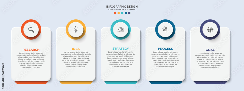 © Abbasy  Kautsar - Steps business data visualization timeline process infographic template design with icons