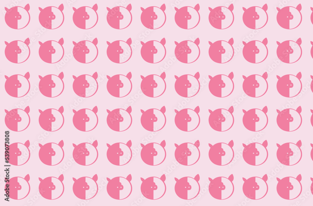 seamless pattern with pig face silhouette seamless pattern with pig face silhouette