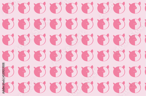 seamless pattern with pig face silhouette