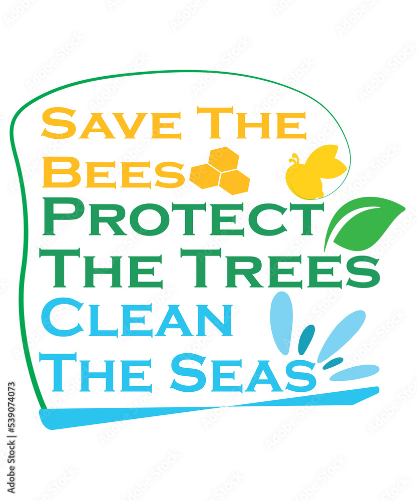 Fototapeta premium Save the bee, trees, seas
