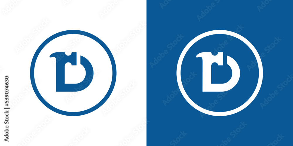 Alphabet D hammer logo, repair or renovation logo concept Alphabet D hammer logo, repair or renovation logo concept