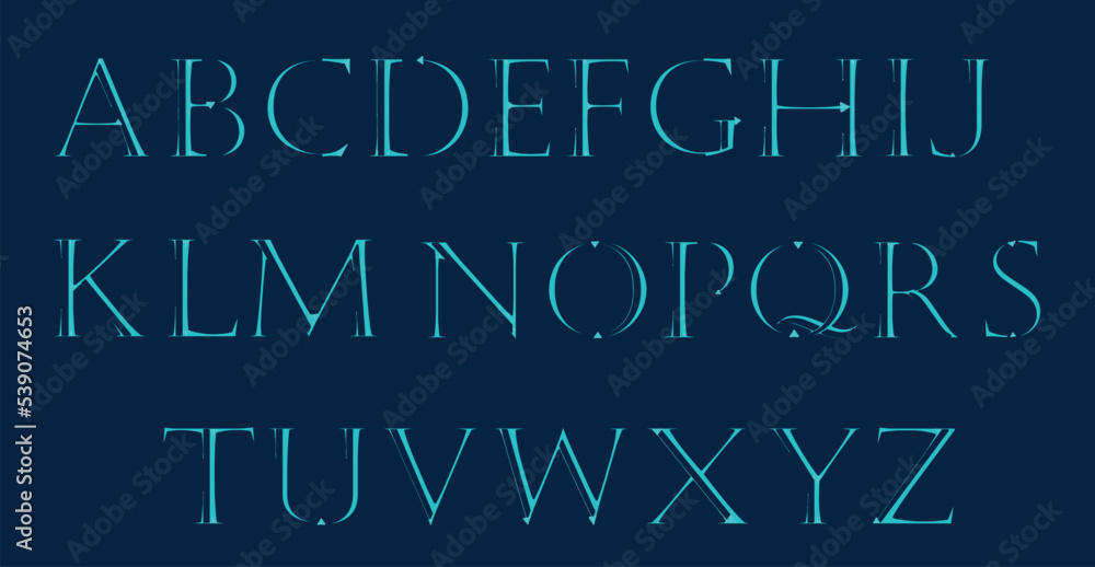 Obraz premium Blue Alphabet Letters Collection