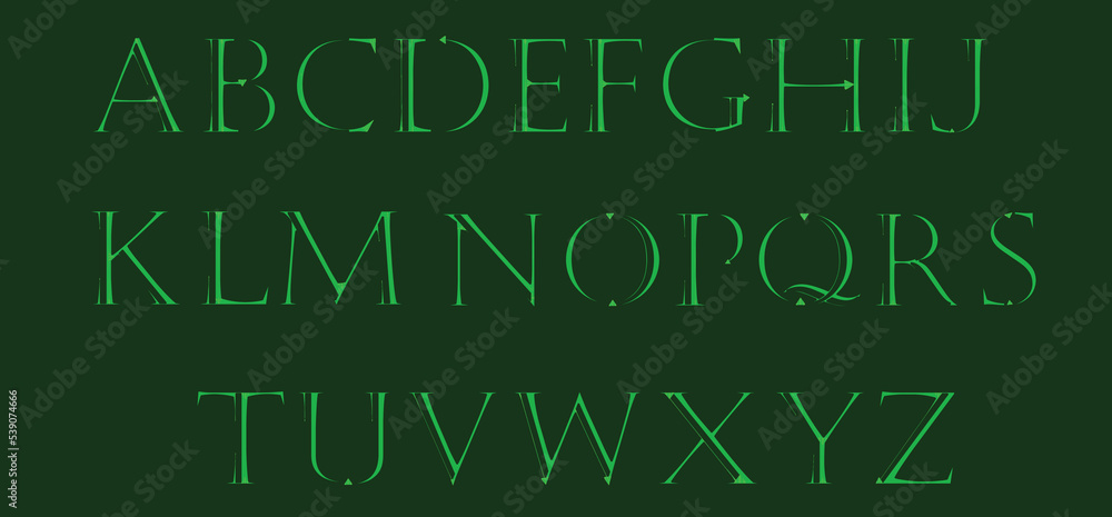 Obraz premium Green Alphabet Letters Collection