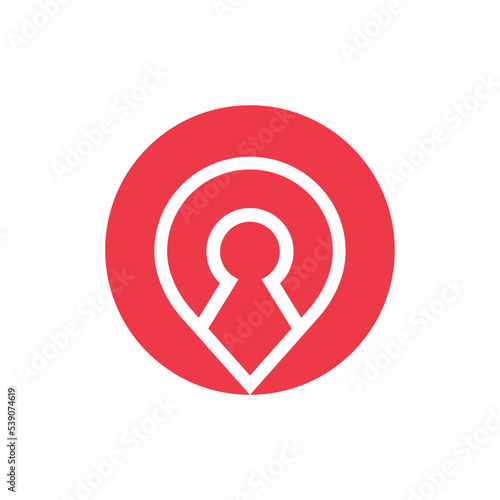 Abstract map location pin logo icon design vector