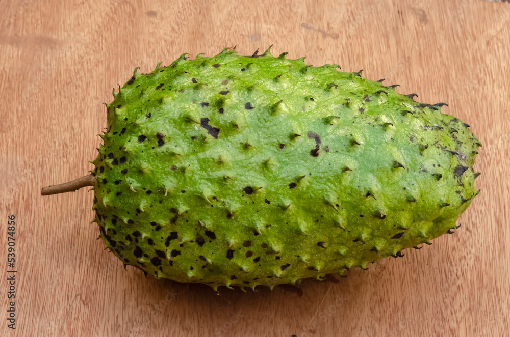 An Isolated Annona Moricata (Graviola) On Board Surface An Isolated Annona Moricata (Graviola) On Board Surface