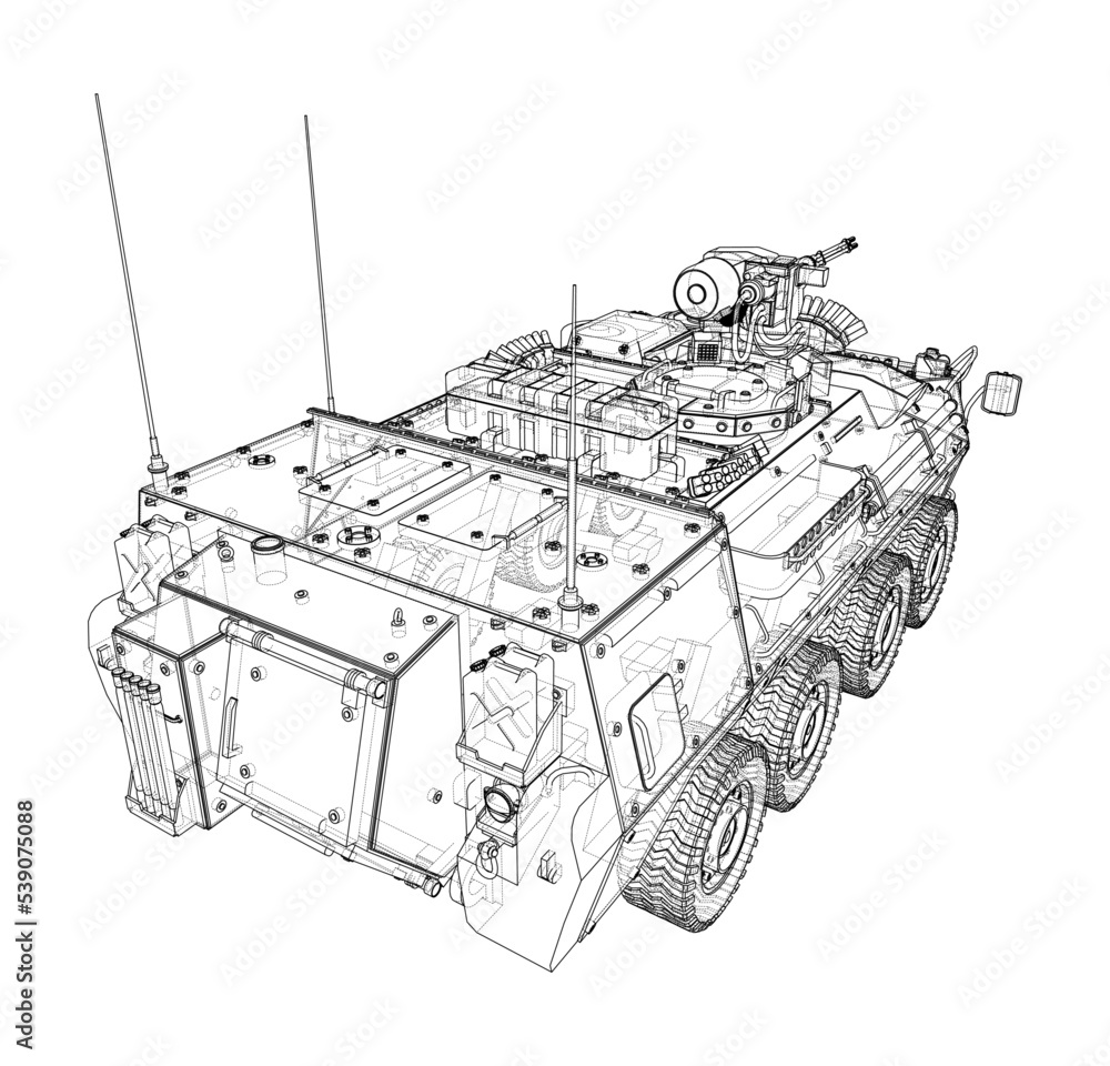 Armored personnel carrier. Vector