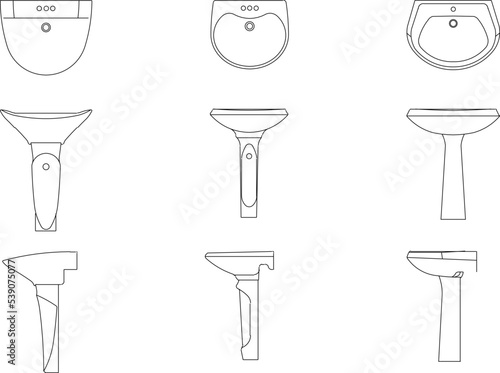 hand washing sink sketch vector design for clipart