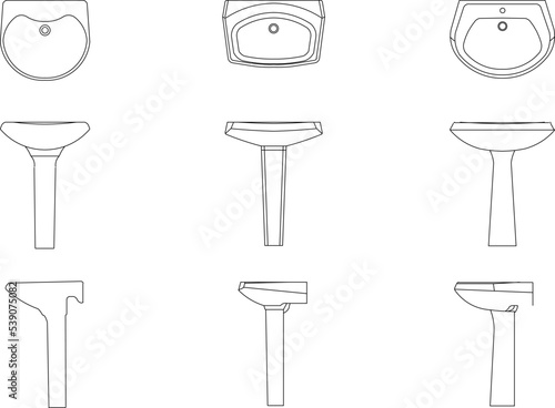 hand washing sink sketch vector design for clipart