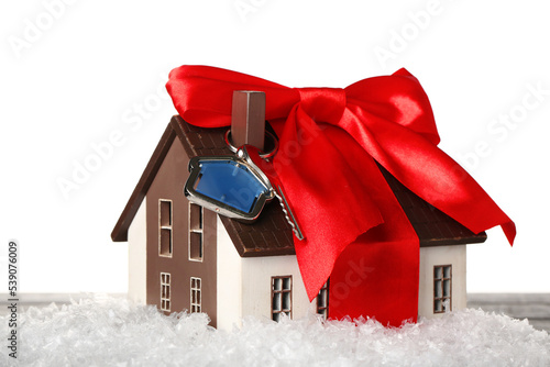 House model with key, bow a...