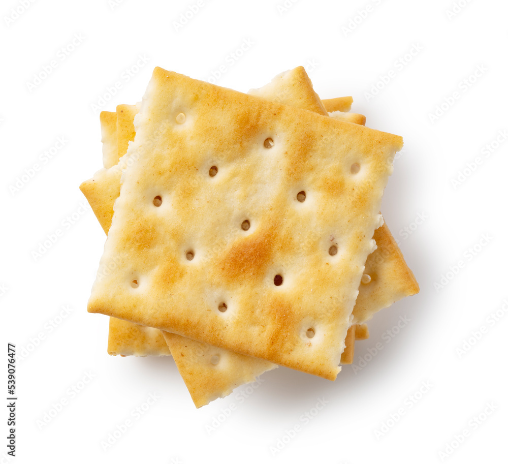 Crackers placed on a white background. Crackers placed on a white background.
