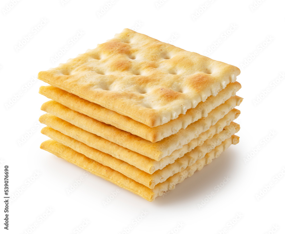 Crackers placed on a white background. Crackers placed on a white background.
